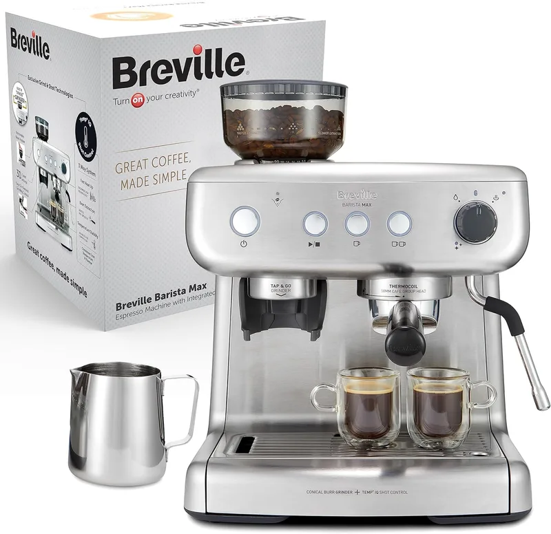 Breville Barista Max Cafetera Espresso con Molinillo (VCF126X)