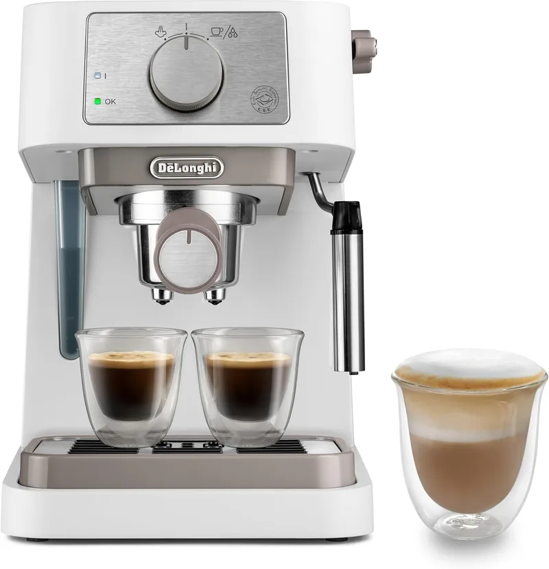 De'Longhi Stilosa – Cafetera espresso manual, color blanco